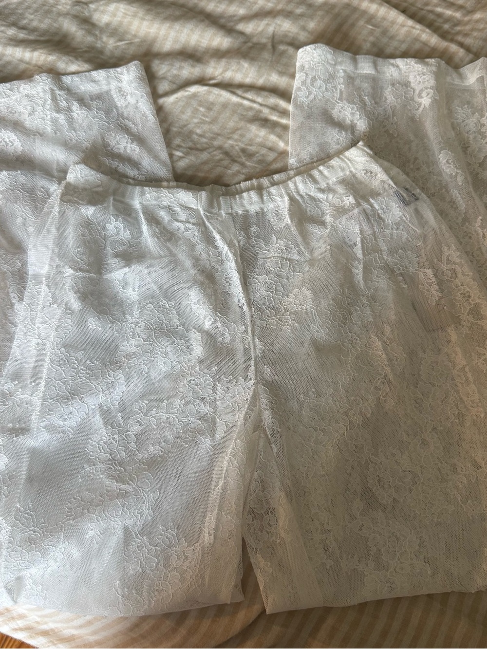 SHEIN White Lace Wide Leg Pants